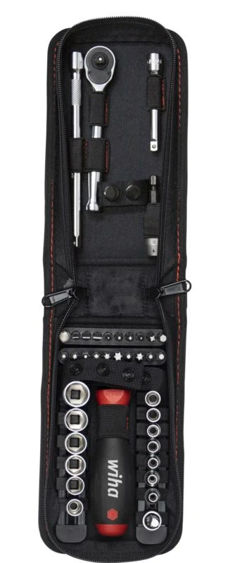 Wiha 44684 Dopsleutel- En Bitset 1/4" 40-delig - Incl. Multifunctionele Tas Met Riemklem - Afbeelding 2