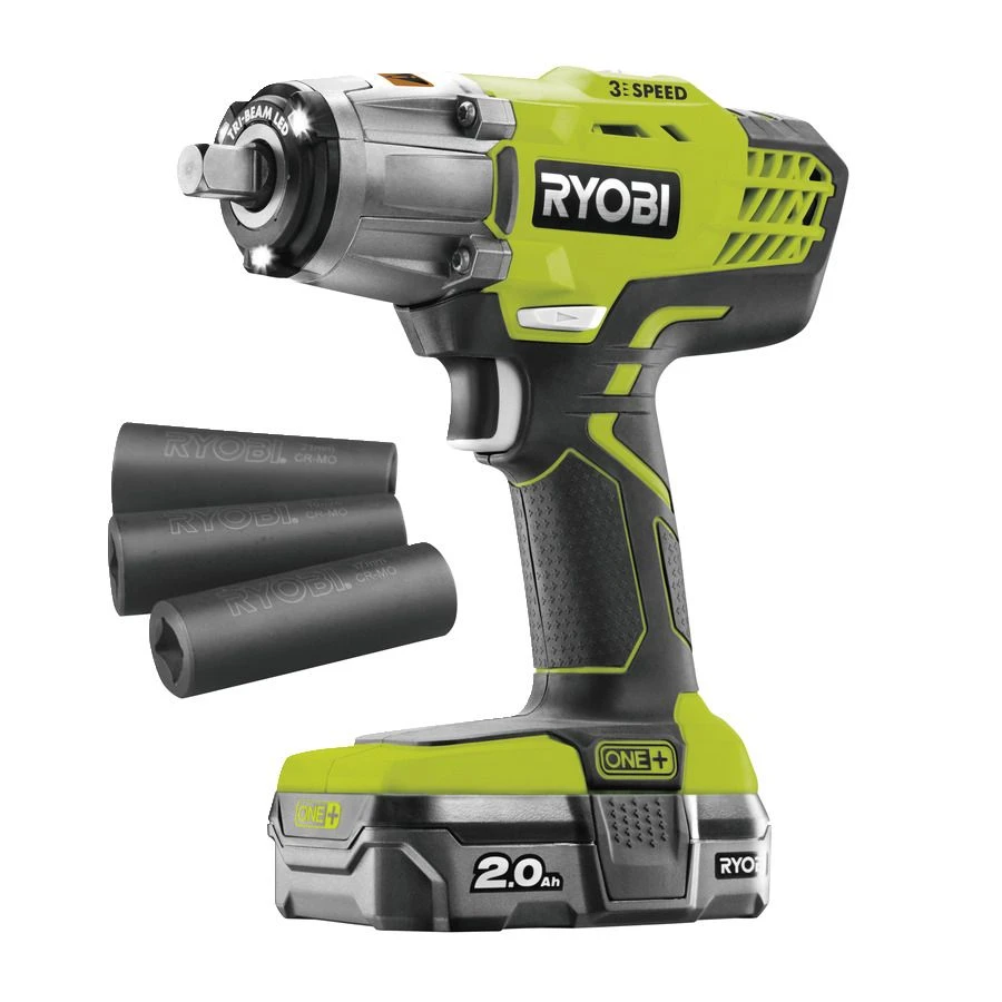 Ryobi R18IW3-120S ONE+ 18V Li-ion Accu Slagmoersleutel Set (1x 2.0ah Accu) In Tas - 400mm - 1/2'' - Afbeelding 3