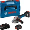 Bosch GWS 18V-10 SC 18V Li-ion Accu Haakse Slijp Set (2x 5.5Ah) In L-Boxx - 125 Mm