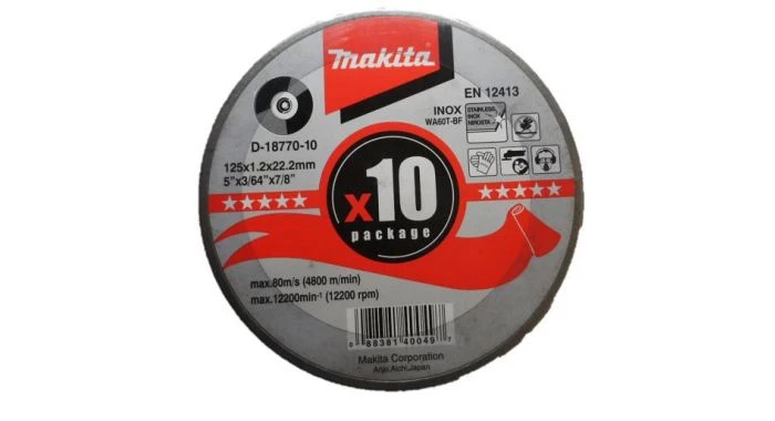 Makita D-18770-10 Doorslijpschijf - 125 X 22,23 X 1,2mm - RVS - Inox (10st)