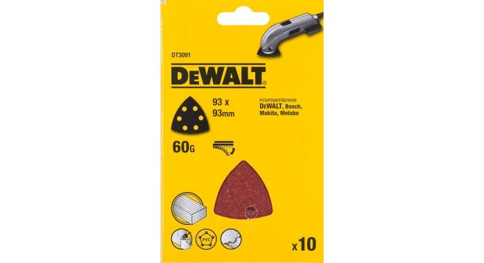 DeWalt DT3091 Deltaschuurpapier - K60 - 93mm (10st) - DT3091-QZ