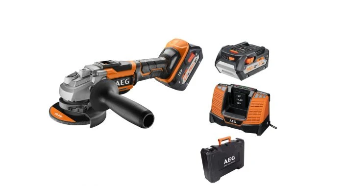 AEG BEWS18-125BL LI-502C AEG 18V Li-Ion Accu Haakse Slijper Set (2x 5,0Ah) In Koffer - 125mm - Koolborstelloos - 4935464417