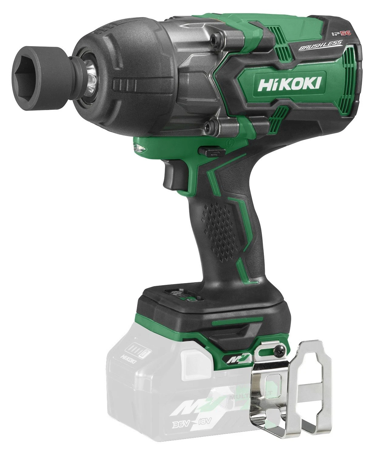 HiKOKI WR36DB 18/36V MultiVolt Li-Ion Accu Slagmoersleutel Body - 1130Nm - 1/2" - Koolborstelloos - Afbeelding 2