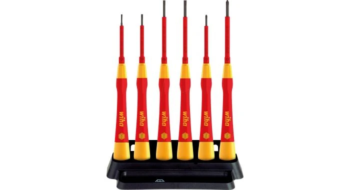 Wiha 42989 6-delige FijnSchroevendraaierset PicoFinish Electric Sleufkop Met Houder - 42989