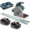 Makita DSP600PT2J1 36V (2x 18V) Li-Ion Accu Invalzaag Set (2x 5,0Ah Accu) In Mbox Incl. Geleiderail - 165 X 20 Mm - Koolborstelloos