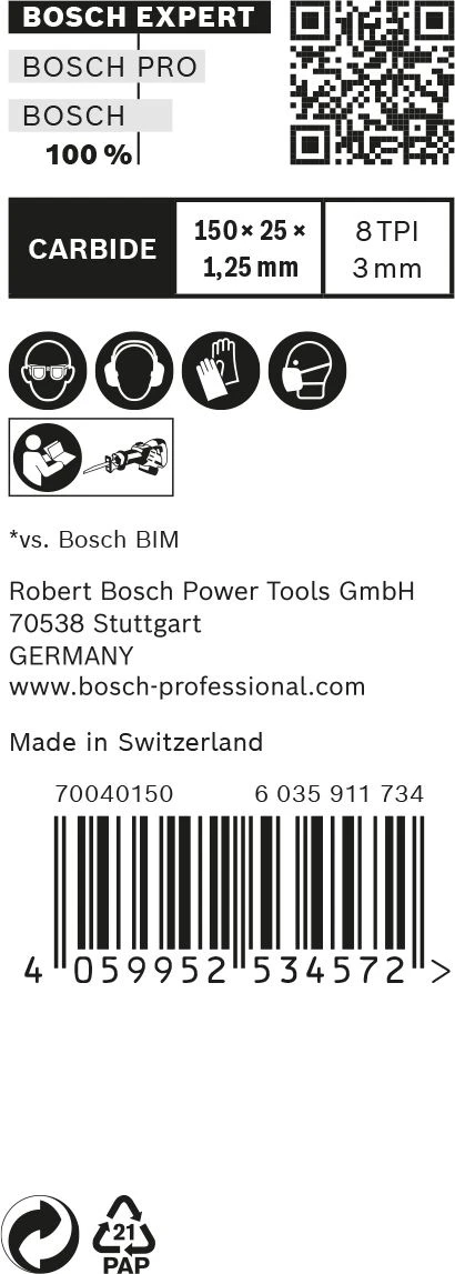 Bosch 2608900367 EXPERT Reciprozaagblad S955CHC 10st Thick Tough Metal - Afbeelding 3