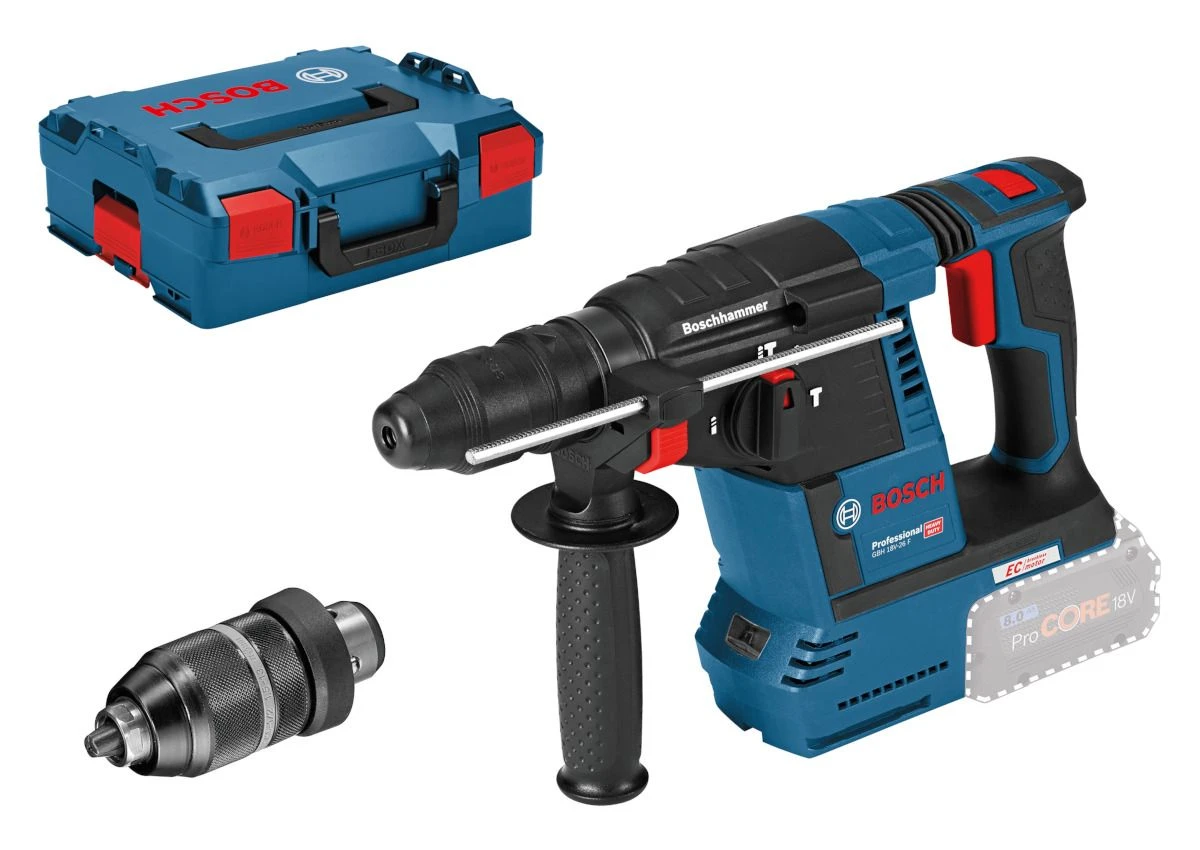 Bosch GBH 18V-26 F 18V Li-Ion Accu SDS-plus Combihamer Set (2x 5.5 ProCORE Accu) In L-Boxx - 2,6J - Koolborstelloos - 061191000F - Afbeelding 2