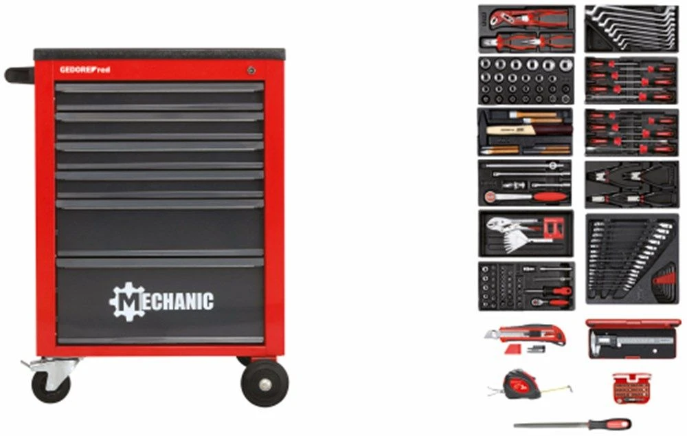 Gedore RED R21560002 164-delige Gereedschapswagen - 6 Laden