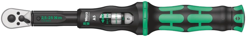 Wera 05075604001 Click-Torque A 5 Draaimomentsleutel Met Omschakelratel - 2,5-25Nm - 1/4"