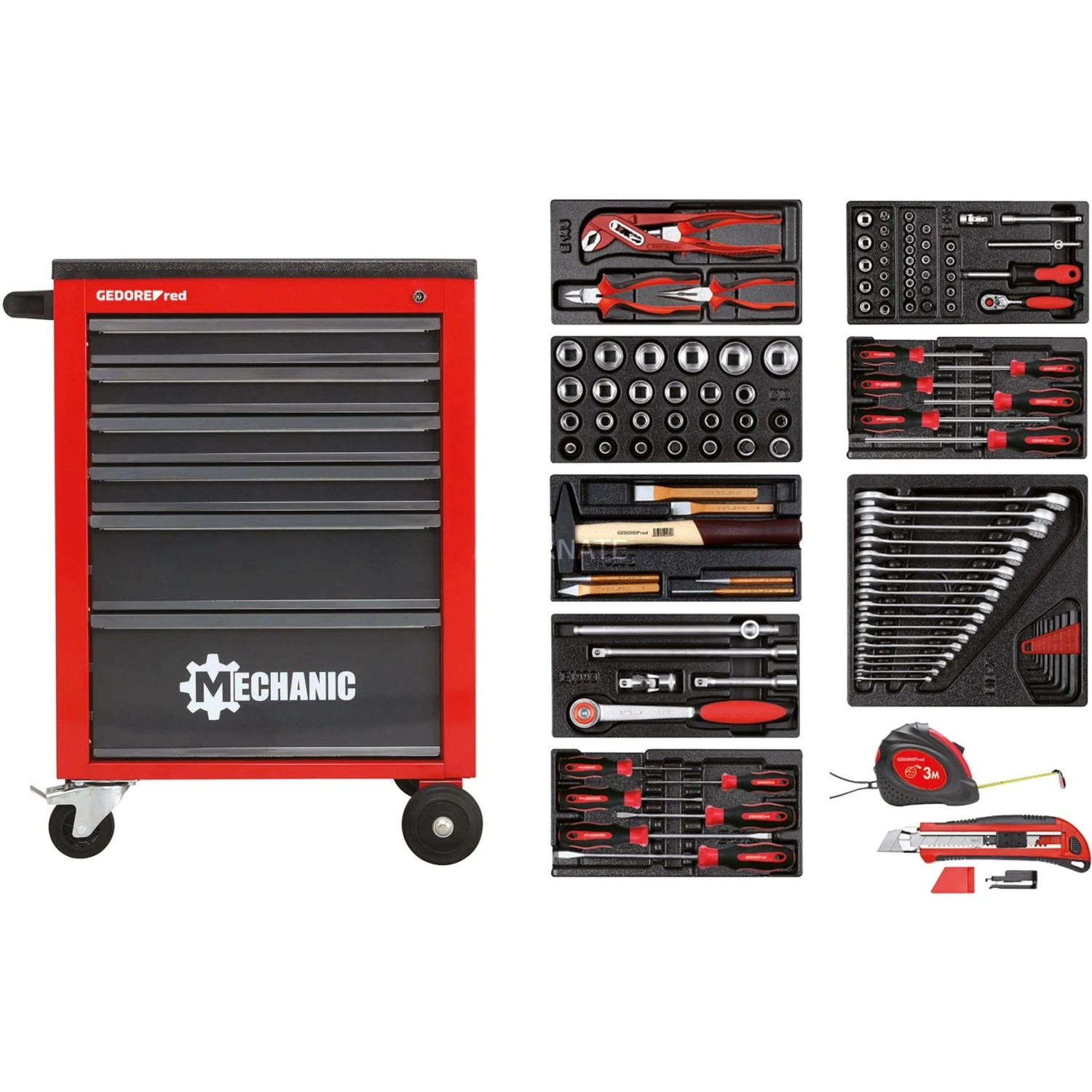 Gedore RED R21560001 119-delige Gereedschapswagen Mechanic - 3301667
