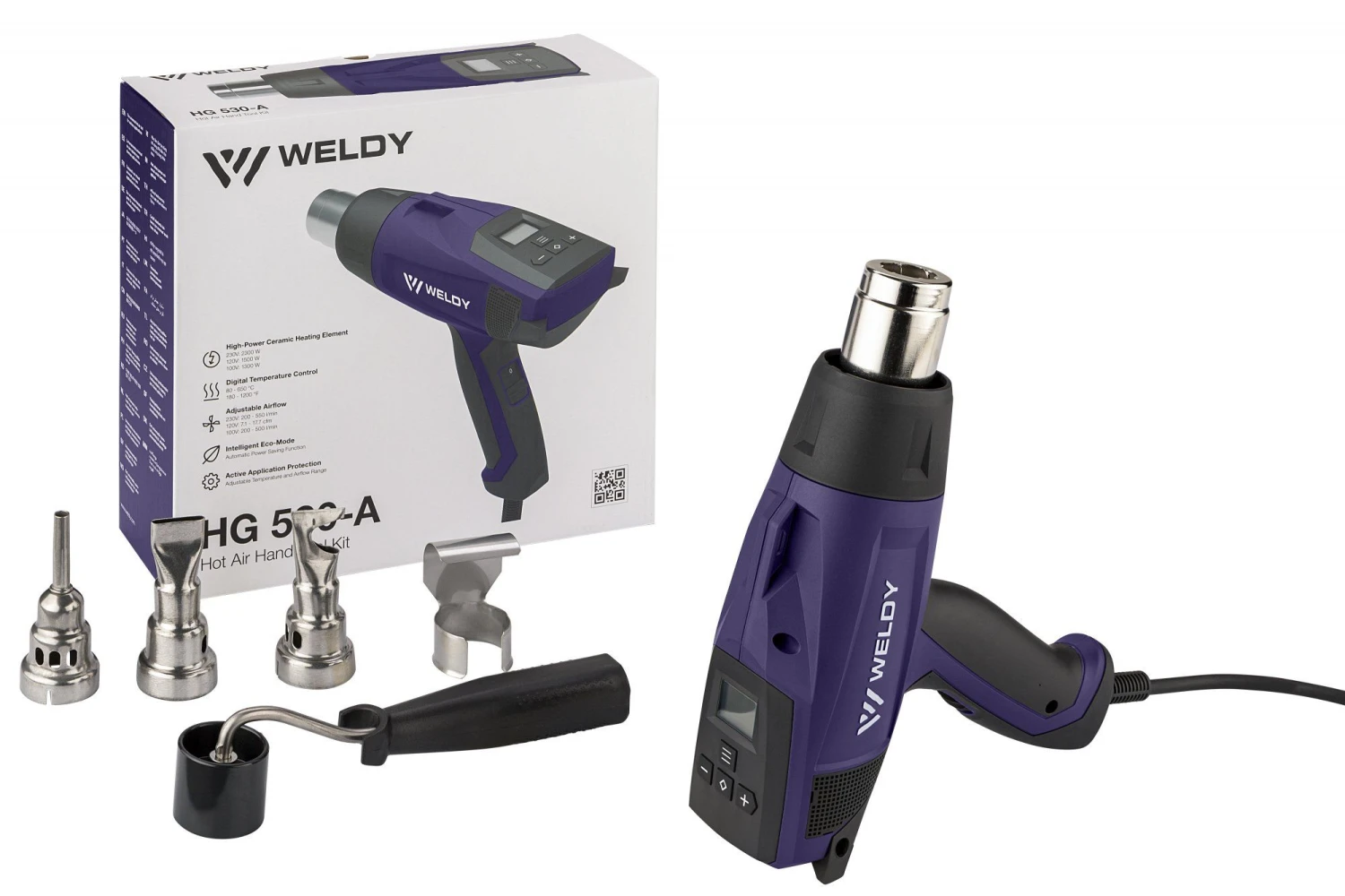 Weldy HG 530-A Heteluchtpistool Incl. 4 Mondstukken - 2300W