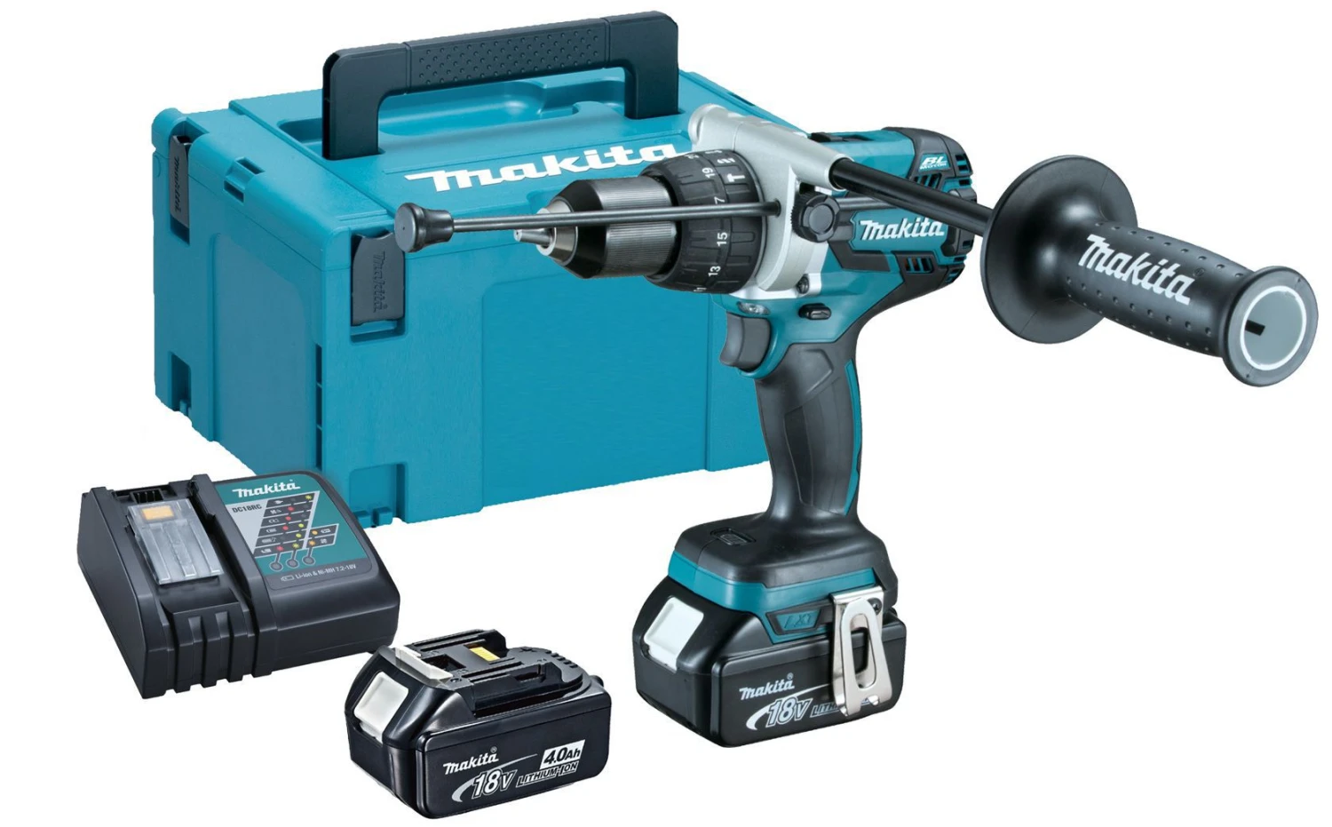 Makita DHP481RMJ 18V Li-Ion Accu Klopboor-/schroefmachine Set (2x 4.0Ah Accu) In Mbox - Koolborstelloos