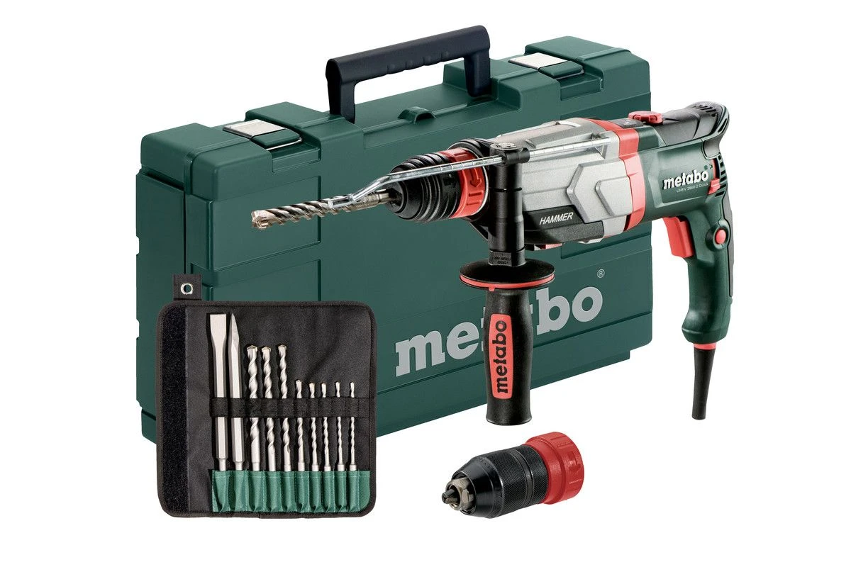 Metabo UHEV 2860-2 Quick Set SDS-Plus Combihamer Incl. 10 Delig Boor- En Beitelset In Koffer - 1100W - 3.4J - 600713510