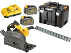 Dewalt DCS520T2R 18V / 54V XR FlexVolt Li-Ion Accu Invalzaag Incl. Geleiderail Set (2x 6,0Ah Accu) In TSTAK - Snelwissel - Koolborstelloos - DCS520T2R-QW