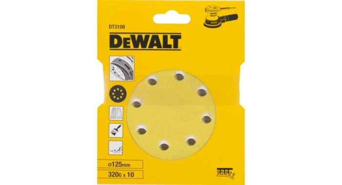 DeWalt DT3108 Schuurschijf - K320 - 125mm (10st) - DT3108-QZ